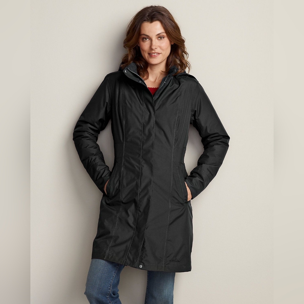 Eddie Bauer Travex Waterproof Black Jacket Size Small